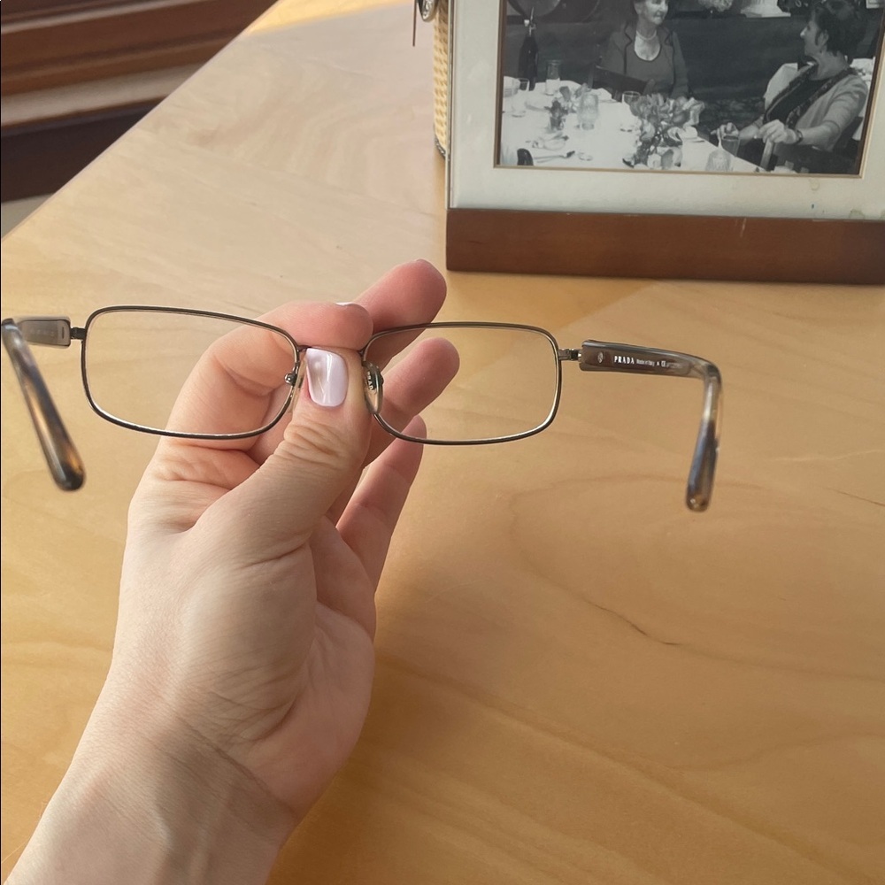 Authentic Prada Lenses Rectangular Eyeglasses Adjustable Leopard - Picture 6 of 9